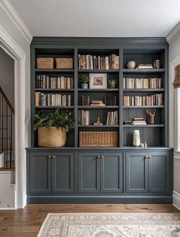 Classic Gray Built-In Bookcase