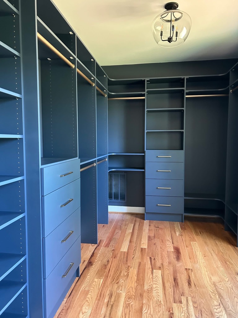Navy Blue Custom Closet System